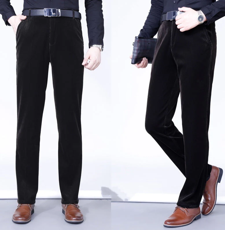 Men's Stretchy Corduroy Straight Long Pants - Image 13