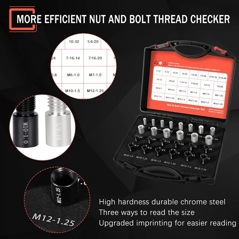 🔧📏 50% OFF! Nut & Bolt Thread Checker Kit – Military-Grade Precision for Internal & External Threads (Metric + Imperial) - Image 12