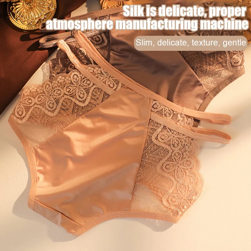 🌷Sexy Seamless Double Strap Lace Silk Care Panties - Image 3
