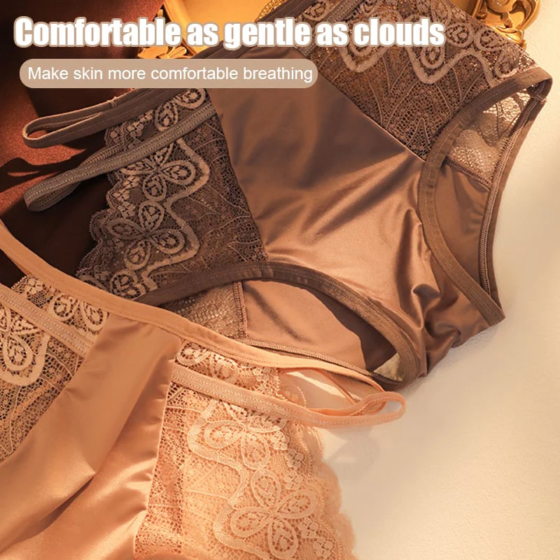 🌷Sexy Seamless Double Strap Lace Silk Care Panties - Image 4