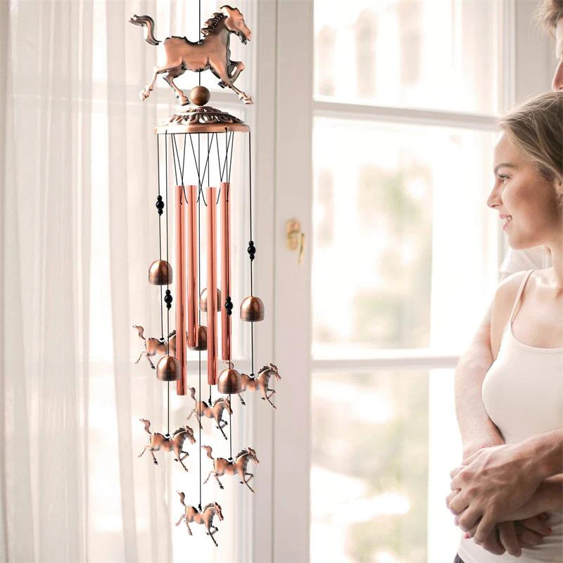 Pure hand-made Copper Horse wind chimes - Image 8
