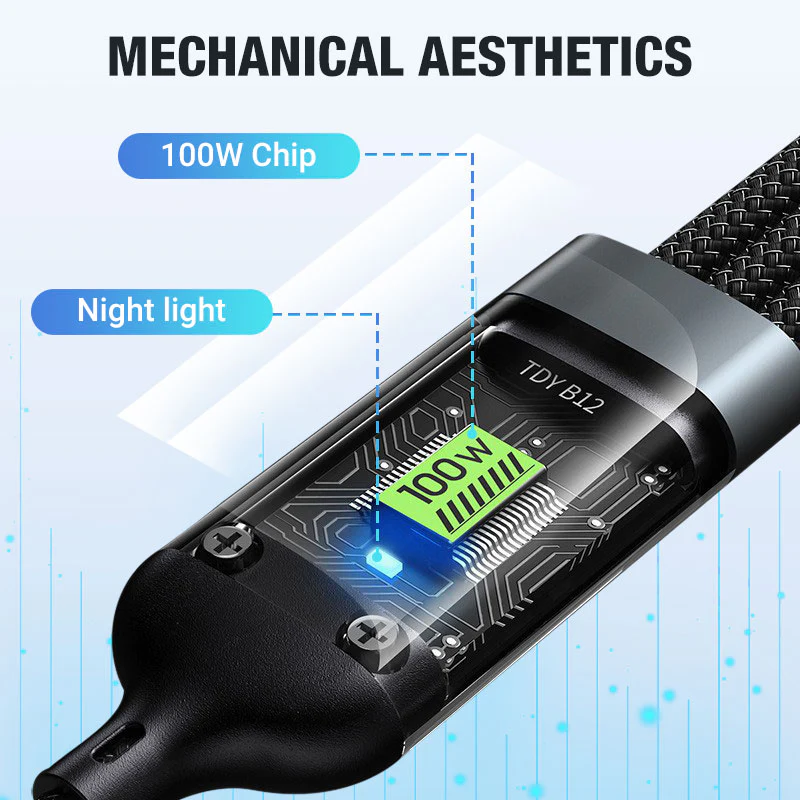 💥Limited time 50% off🔥⚡Transparent Luminous 3-in-1 Super Fast Charging Cable - Image 3