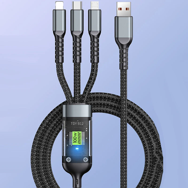 🔥Transparent Luminous 3-in-1 Super Fast Charging Cable - Image 2