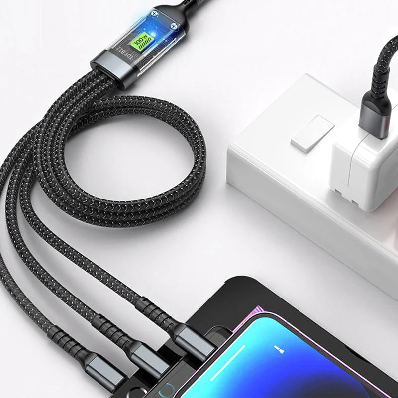 🔥Transparent Luminous 3-in-1 Super Fast Charging Cable - Image 5