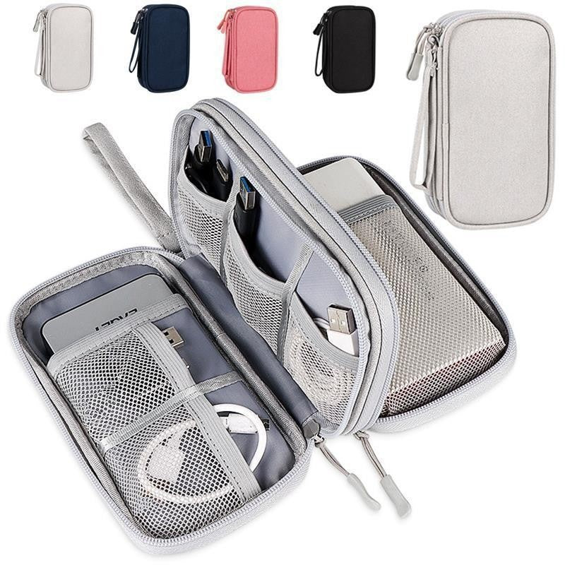 Portable Double-Layer Electronics Organizer Travel Bag - Image 4