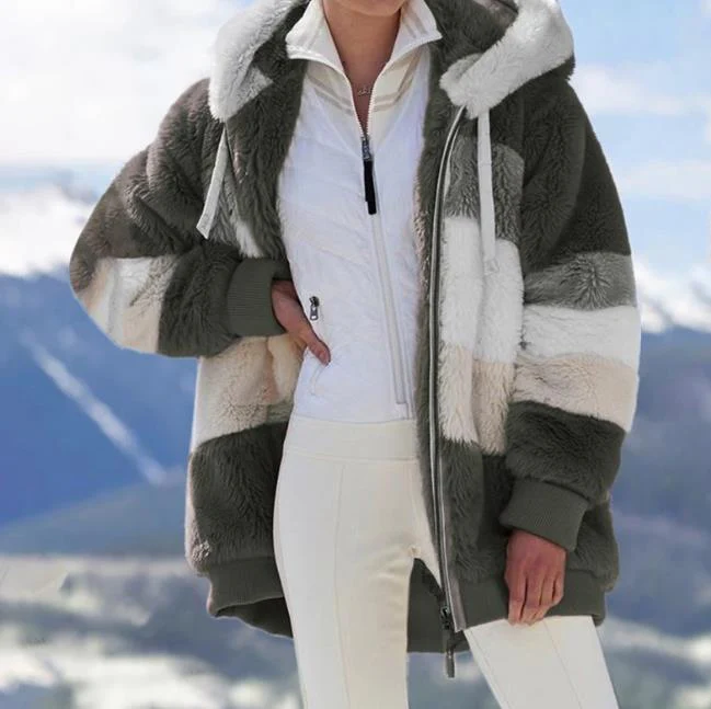 Rcontrasting Lamb Wool Padded Coat - Image 12