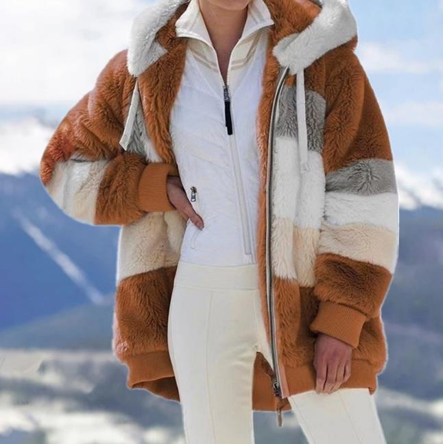 Rcontrasting Lamb Wool Padded Coat - Image 13