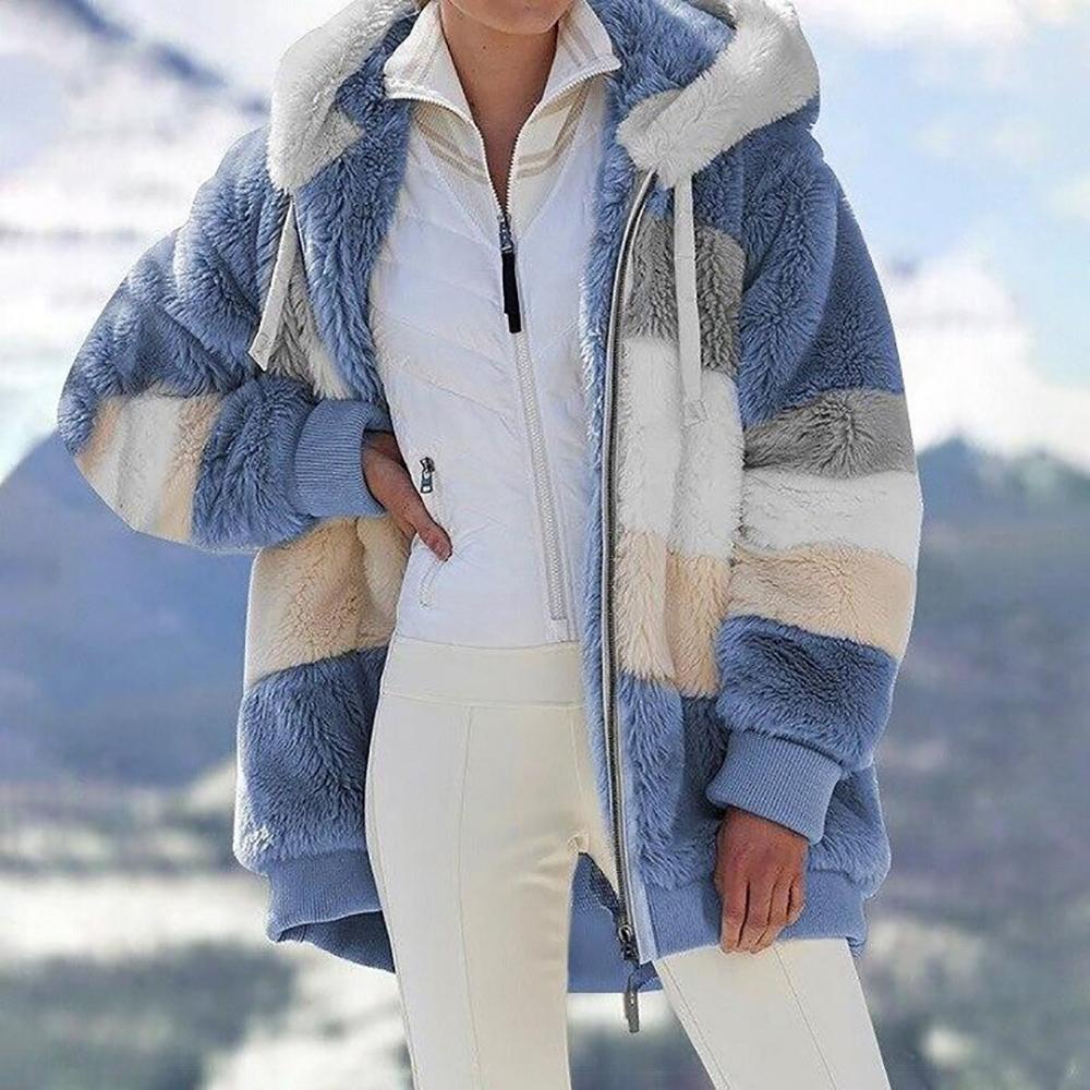 Rcontrasting Lamb Wool Padded Coat - Image 14