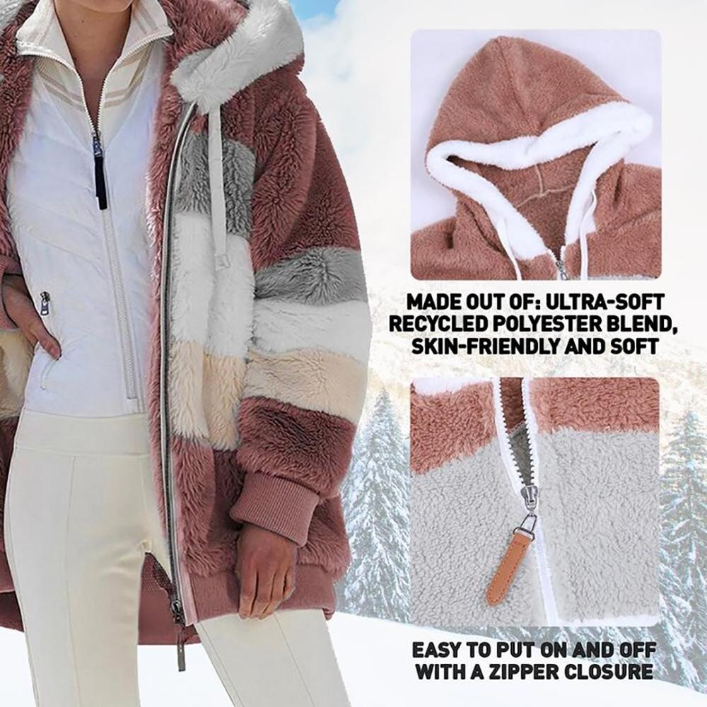 Rcontrasting Lamb Wool Padded Coat - Image 3