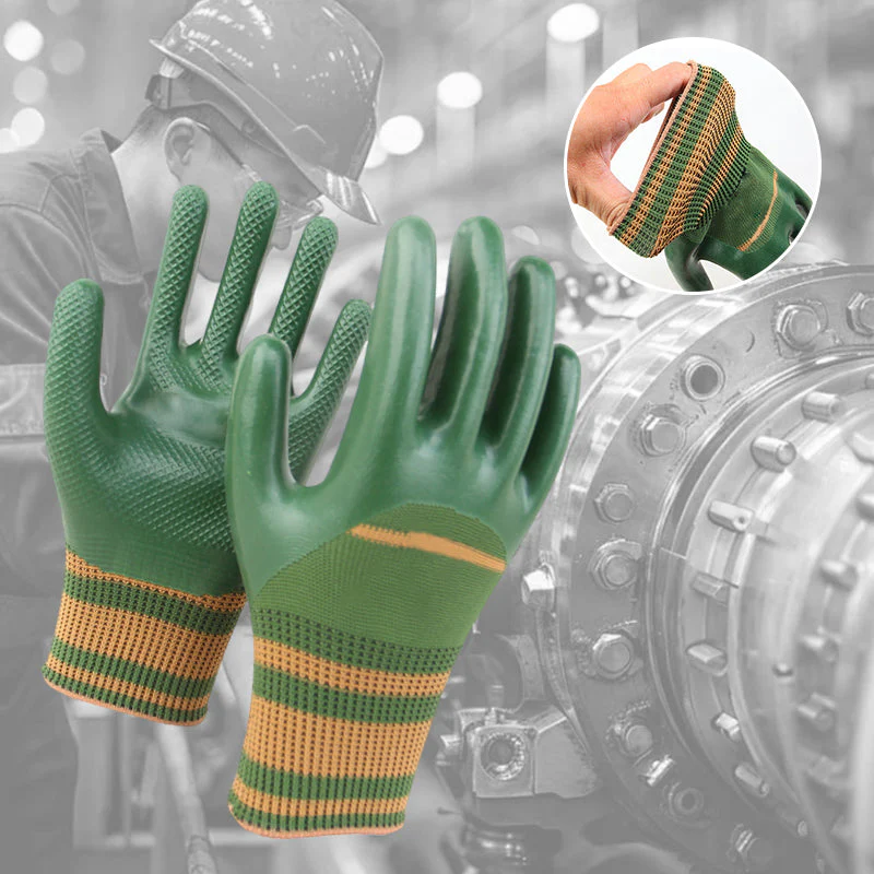 Rubber Coated Work Gloves with Knit Wrist Cuff