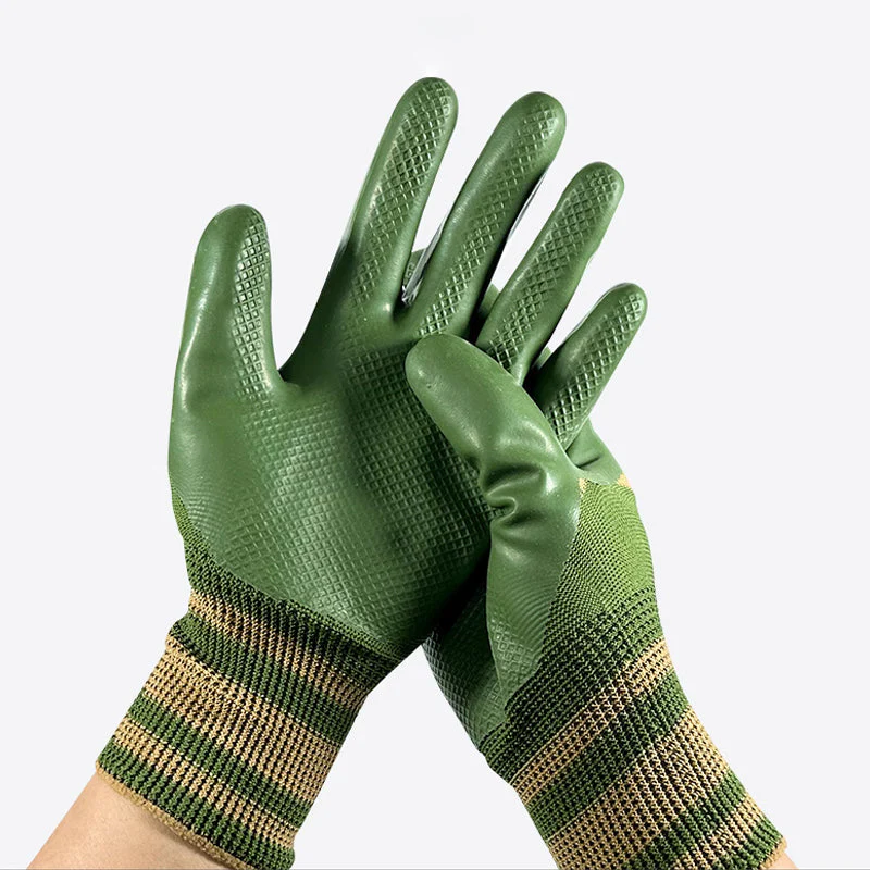 Rubber Coated Work Gloves with Knit Wrist Cuff - Image 4