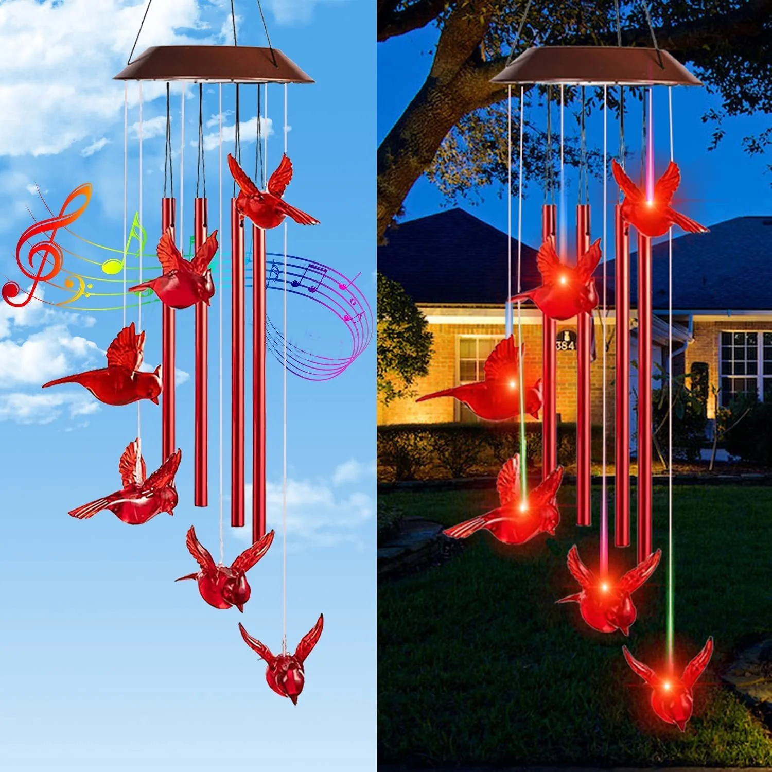 Solar Wind Chime Cardinal Light - Image 10