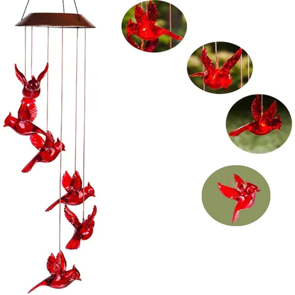 Solar Wind Chime Cardinal Light - Image 3