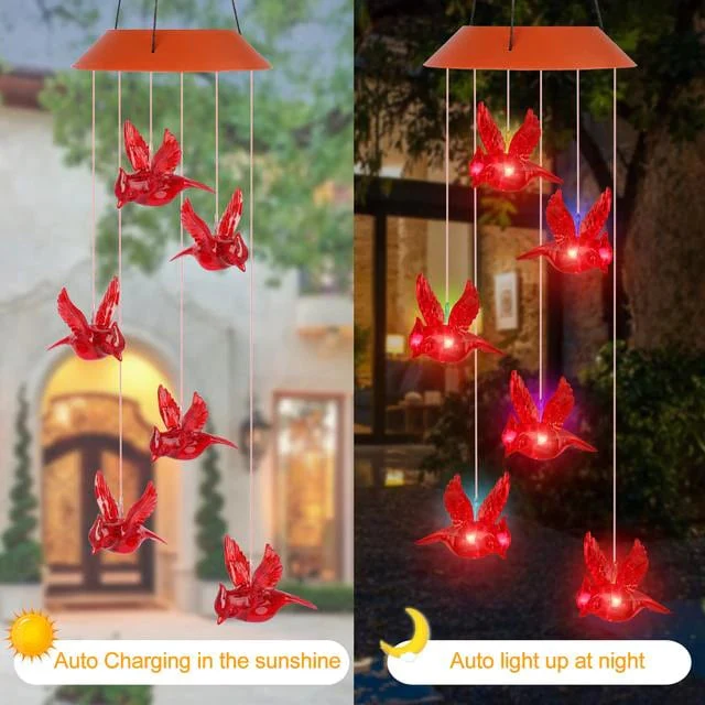Solar Wind Chime Cardinal Light - Image 6