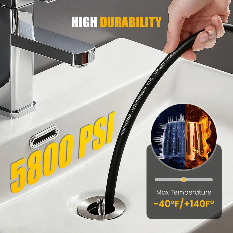🚿 5800 PSI sewer cleaning kit – Rotating nozzle and reinforced hose for unclogging pipes 🛠️✨ – Free shipping - Image 5