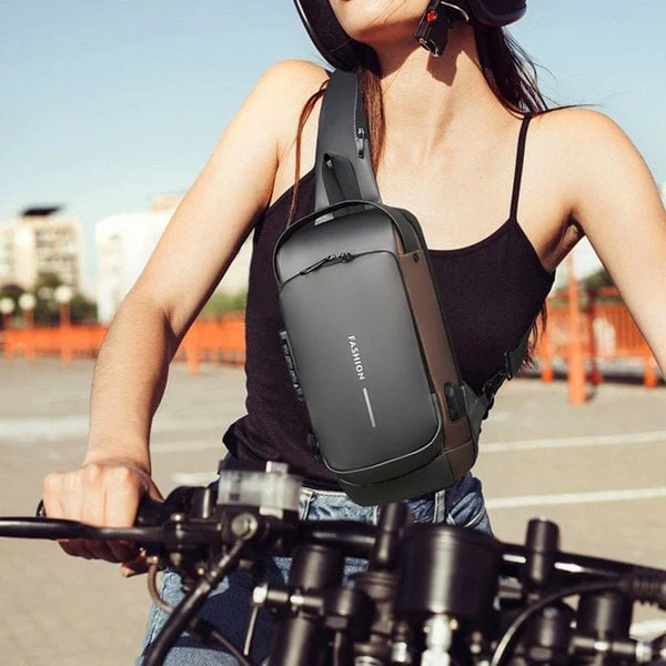 USB charging sport sling  Anti-theft shoulder bag - Image 3