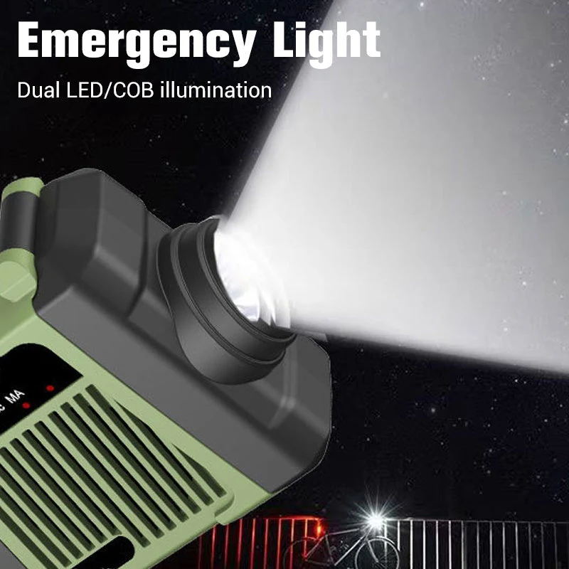 Solar Hand Crank Emergency Radio with LED Flashlight - Image 7