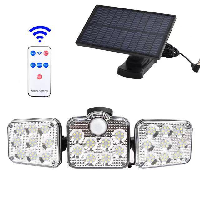 Triple Split LED Solar Powered Patio Body Sensor Wall Light - Image 8