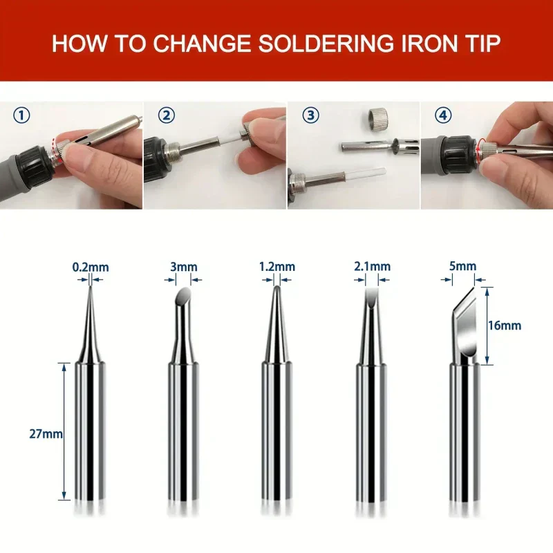 Digital Display Adjustable Temperature Soldering Iron Set - Image 6