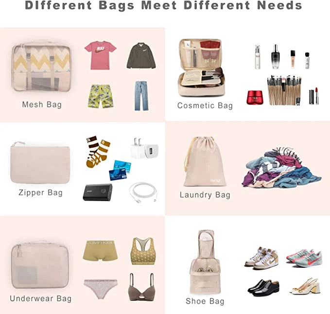 Set of 8 Travel Assortment Storage Bags - Image 2