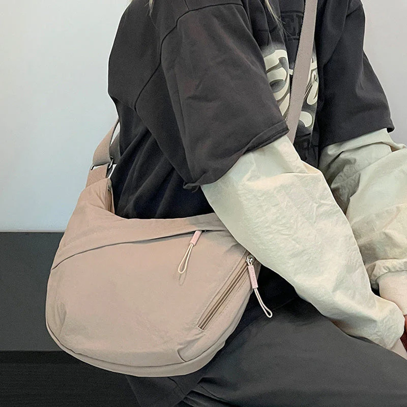 Stylish Nylon Crescent Crossbody Bag - Image 2