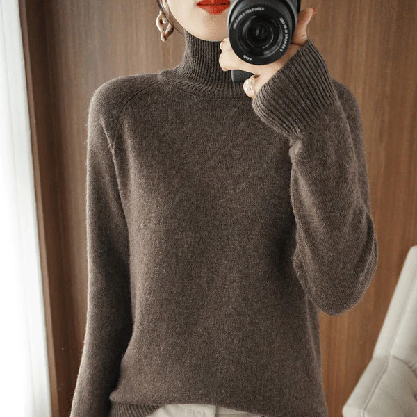 🔥Women's Solid Turtleneck Knit Sweater - Image 10