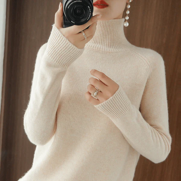 🔥Women's Solid Turtleneck Knit Sweater - Image 7