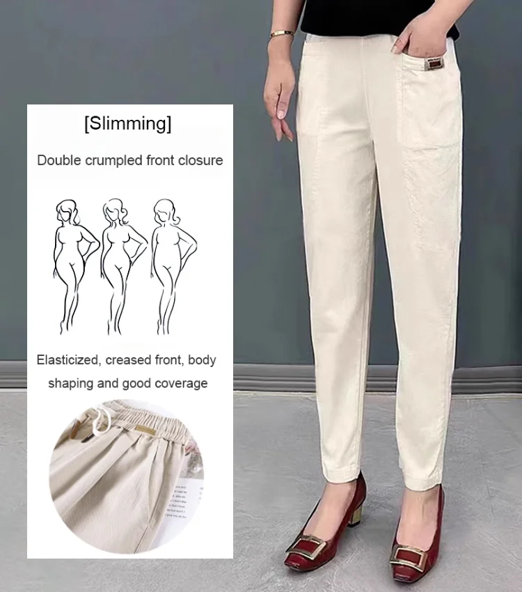 🔥New Year Special 49% OFF🔥Women's Elastic Waist Cotton Pants - Image 3