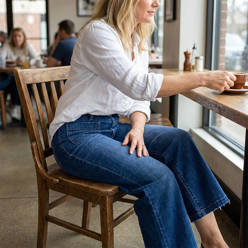 👖60% OFF NOW! ✨ Women's Casual High-Rise Wide-Leg Jeans – Tummy Control, Elongated Silhouette & All-Day Comfort 💙 - Image 7