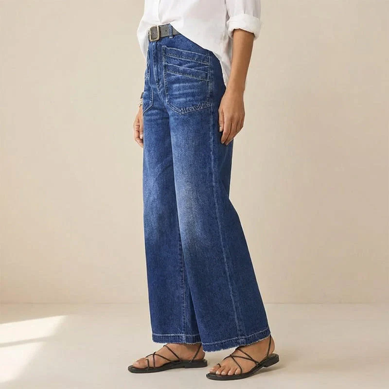 👖60% OFF NOW! ✨ Women's Casual High-Rise Wide-Leg Jeans – Tummy Control, Elongated Silhouette & All-Day Comfort 💙 - Image 9