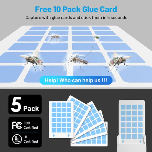 (1 Device + 5 Refills)Fruit Fly Traps for Indoors,Gnat Traps for House Indoor Plug-in Light for Flies - Image 4