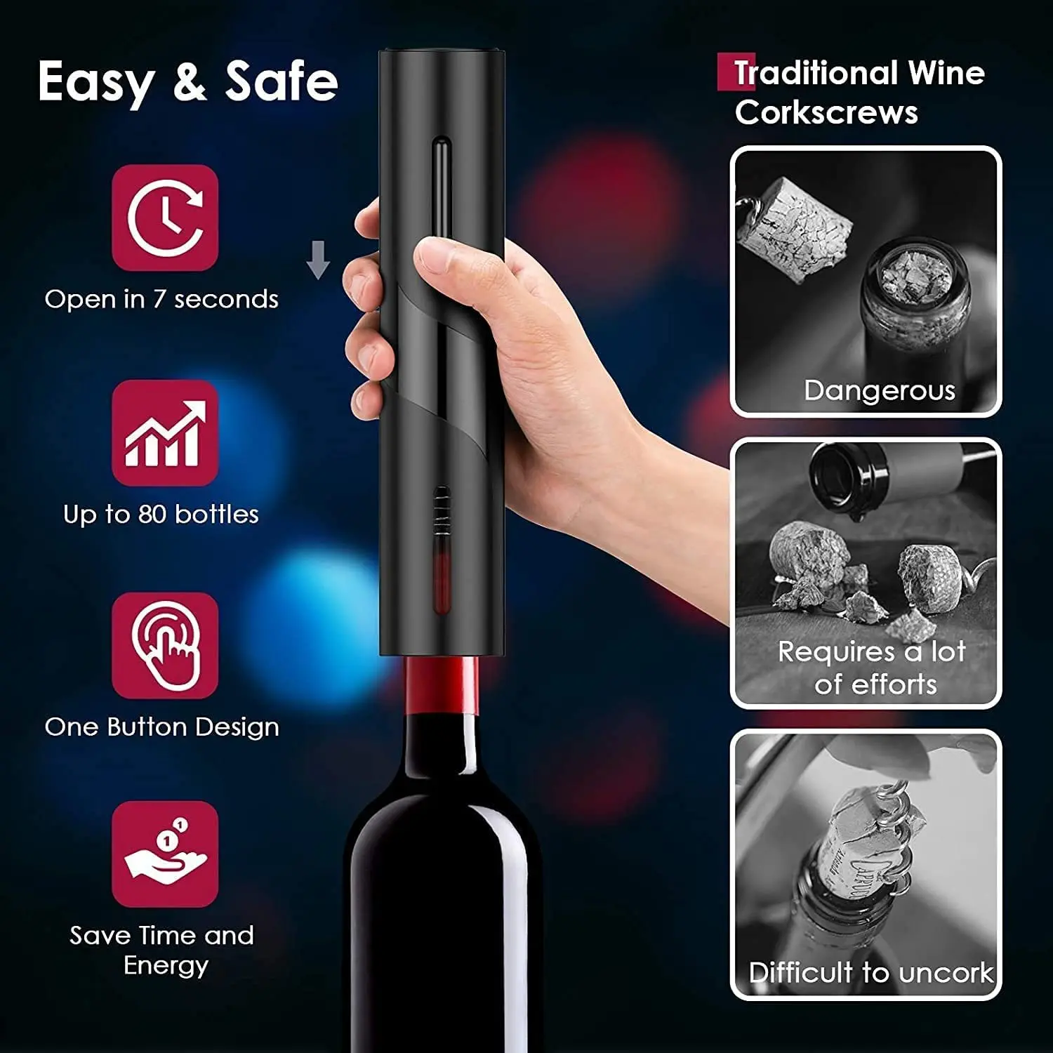 🎁Limited Time 50% OFF⏳ Multifunctional Electric Wine Bottle Opener Set - Image 4