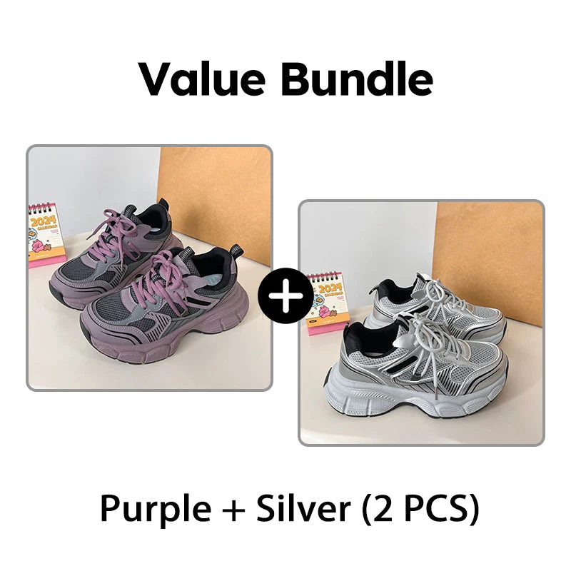 Women's Chunky Platform Sneakers - Image 12
