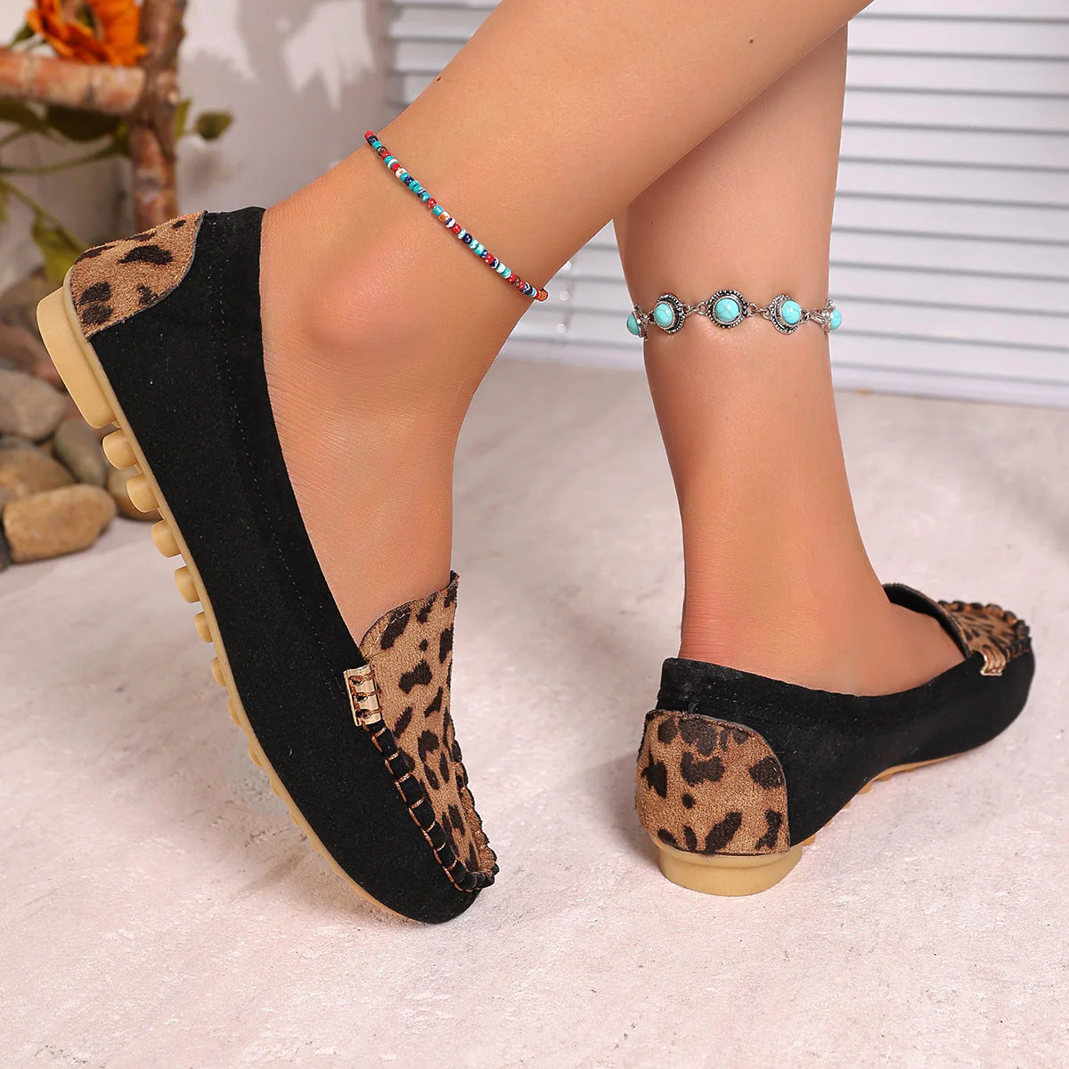 Women's Fashion Leopard Print Patchwork Loafers - Image 12