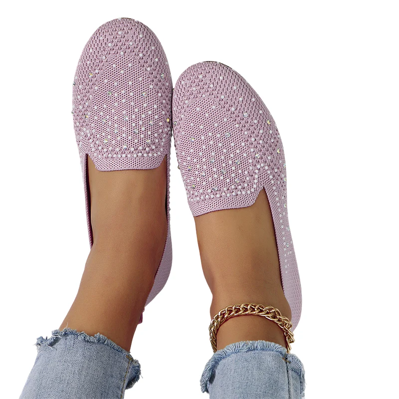 Women's Rhinestone Slip-On Loafers - Image 11