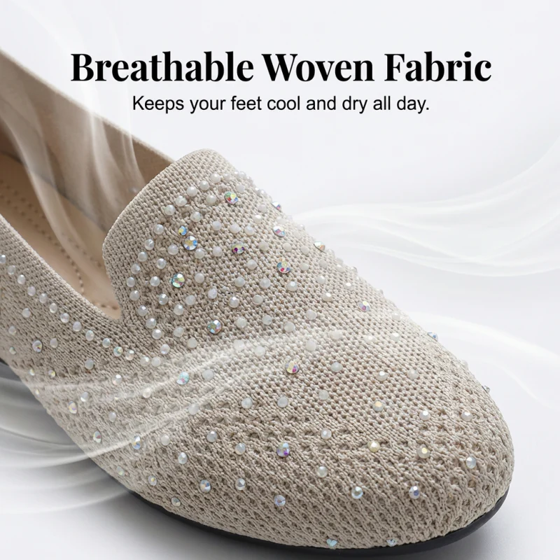 Women's Rhinestone Slip-On Loafers - Image 4