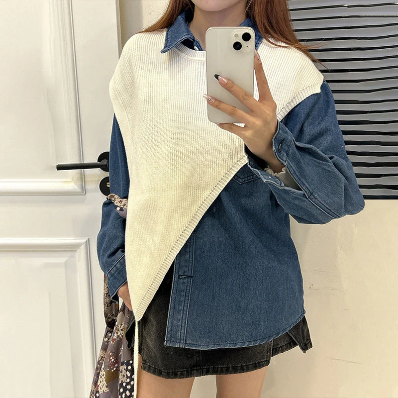 Women's Stylish Triangle Knitted Shawl - Image 11